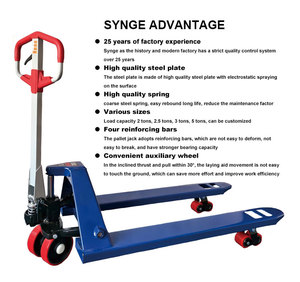 Synge Superieure Kwaliteit Fabriek Transport 1500Kg Hydraulische Handmatige Pallet Truck Trolley - Product Image 1
