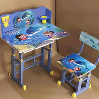 Bureau d'Écriture Réglable en Hauteur pour Enfants, Bureau à Domicile pour Élèves du Primaire, Ensemble Table et Chaise d'Étude