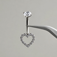 Anneau de nombril interne fileté pour femme Getta, bijoux de corps en zircon, piercing de nombril en titane ASTM-F136 pour mariages et fiançailles
