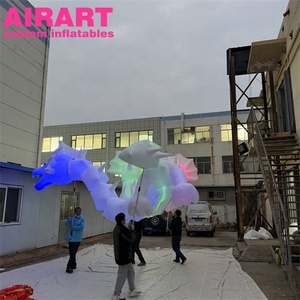 Marioneta Inflable de Dragón de Tres Cabezas con Luz LED, <span class=keywords><strong>Marionetas</strong></span> Inflables de Dragón Iluminadas en Blanco para Espectáculos de Calle, Carnavales y Festivales - Product Image 2