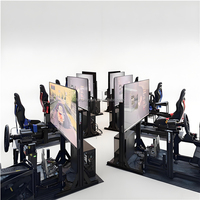 Simulador de Carreras con Tres Pantallas, Máquina de Juego de Simulación de Conducción, Fibra de Vidrio y Metal, Interior/Exterior, Hogar/Aeropuerto/Escuela
