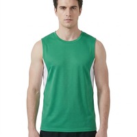 Débardeur de sport pour homme à col ras du cou, sans manches, avec bordure noire, pour la course, l'entraînement et les loisirs, personnalisable