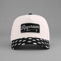 Casquette de baseball sportive Y2K tendance en coton 100 % respirant à pois avec patch tissé sur la visière, vente en gros de haute qualité