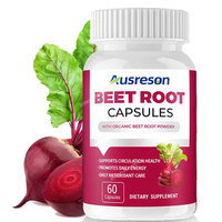 Ausreson OEM Bio 500mg Capsules d'extrait de racine de betterave Soutien immunitaire Santé cardiaque Suppléments à base de plantes Capsules de racine de betterave