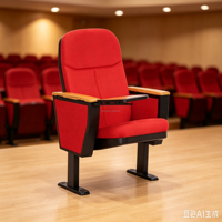 Chaise d'auditorium en tissu avec tablette d'écriture pliable réglable, design moderne, robuste et durable, siège fixe au sol pour les écoles