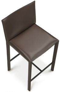 현대적인 이탈리아산 고급 가죽 바 스툴, 북유럽 스타일 등받이 포함, 호텔, 식당 및 욕실용 - Product Image 4