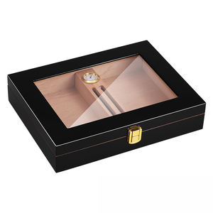 Boîte à cigares de marque personnalisée en gros, boîte de luxe avec fermeture éclair, boîte de rangement en bois, étui à cigares, armoire à verrouillage, coffret de voyage, humidor à cigares - Product Image 5