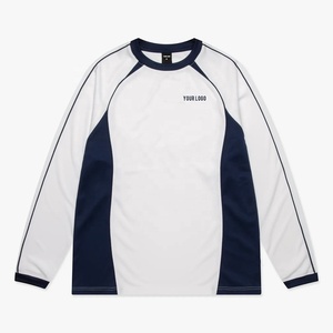 เสื้อฟุตบอลย้อนยุคคุณภาพสูงแบบมืออาชีพ สไตล์ลำลองทรงโอเวอร์ไซส์ ตัดสี แขนยาว ผลิตจากโพลีเอสเตอร์ 100% เสื้อกีฬา - Product Image 3