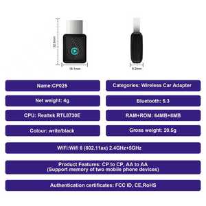 Adaptador Inalámbrico CarPlay 2 en 1 con Diseño Mini <span class=keywords><strong>USB</strong></span> para Autos, Conexión Estable con Apple CarPlay por Cable - Product Image 5