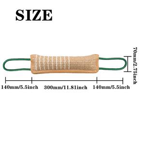 Alta calidad al por mayor perro mordedura tirón palo yute cáñamo juguete entrenador adecuado para <span class=keywords><strong>perros</strong></span> de trabajo mordedura tirón palo con 2 mango fuerte - Product Image 2