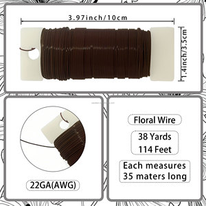 <span class=keywords><strong>Fil</strong></span> <span class=keywords><strong>de</strong></span> <span class=keywords><strong>fer</strong></span> floral enduit vert <span class=keywords><strong>de</strong></span> 0,45 mm (calibre 22) pour artisanat DIY, excellente flexibilité, idéal pour les arrangements floraux <span class=keywords><strong>de</strong></span> fleuristes (vente en gros) - Product Image 2