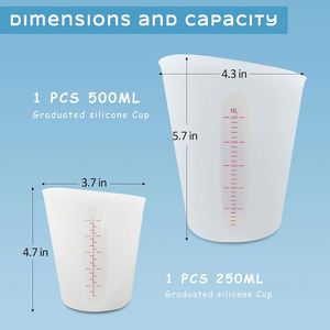 Gobelets de mélange et de mesure en silicone réutilisables personnalisés pour le moulage de résine époxy - Product Image 3
