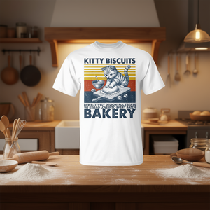 T-shirt Kitty Biscuits Bakery Cat Baking Kneading - Product Image 3