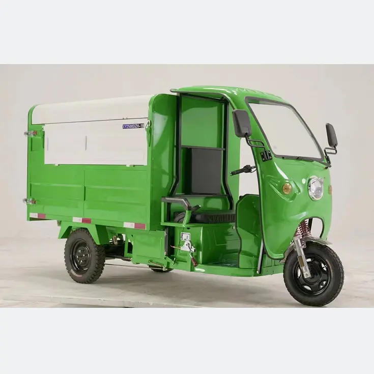 Elektrikli önemsiz kamyon Bin asansör çöp kamyonu fabrika doğrudan satış üç tekerlekli 60V kargo 3 tekerlek kapalı elektrikli scooter 1peice