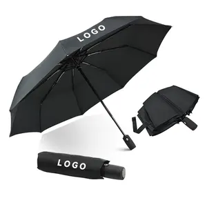 Promocional Multi Color Custom Logo 3 Folding 3-Folding Automático Sol E Chuva-Guarda-chuva Repelente Com Proteção Uv