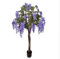 Arbre de glycine en soie 100% fait main, taille et couleurs personnalisées, grand arbre de glycine à fleurs blanches pour la décoration intérieure
