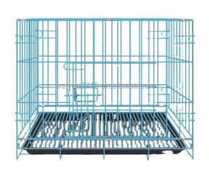 Profesyonel yüksek kaliteli çift kapı köpek sandık ağır büyük hayvan köpek kafesi tel plastik tepsi ile katlanır kulübesi palet - Product Image 2