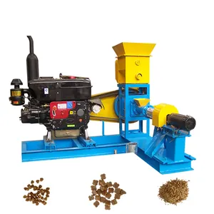 Diesel engine fish feed extruder/automatic floating fish feeds pellets making machine