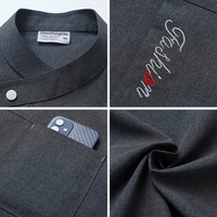 Veste de chef unisexe en sergé avec logo personnalisé pour les restaurants et les hôtels, uniforme de travail de restauration