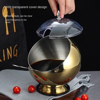Conception moderne Petite marmite commerciale jetable Assaisonnement Buffet Réservoir en acier inoxydable 304 Couvercle de bol oblique Matériau métallique