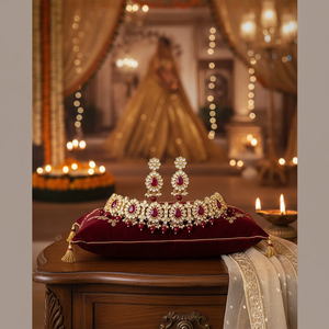 ชุดสร้อยคอหิน kundan ชุบทอง10581099MR - Product Image 3