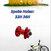Moyeu de vélo Worldcycle JX-808F à frein à disque avant, à haute bordure, 32H/36H, scellé, en alliage 7075, axe 100mm O.L.D, 12G/13G/14G pour rayons