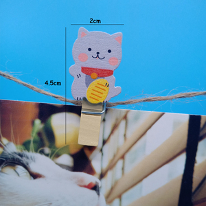 10 unids/pack lindo gato serie Clips de madera de la Oficina de la escuela suministros mensaje carpeta Festival Fiesta decoración tarjetas de foto Clips - Product Image 6