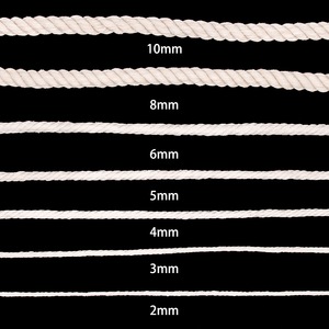 Cordon en macramé en coton naturel Baiyuheng 5 mm - Corde tressée écologique pour l'<span class=keywords><strong>art</strong></span> mural, la <span class=keywords><strong>tapisserie</strong></span> DIY, la fabrication artisanale, fil 100% coton - Product Image 2