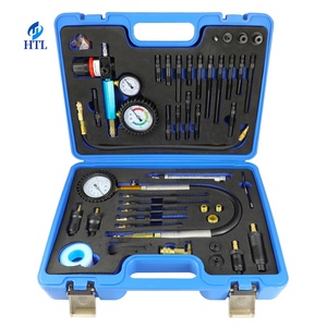 Kit de test de compression et de fuites HTL 46 pièces en acier à haute teneur en carbone, outil manuel à double jauge essence et diesel, testeur de <span class=keywords><strong>moteur</strong></span> pour HDI TDCi - Product Image 1