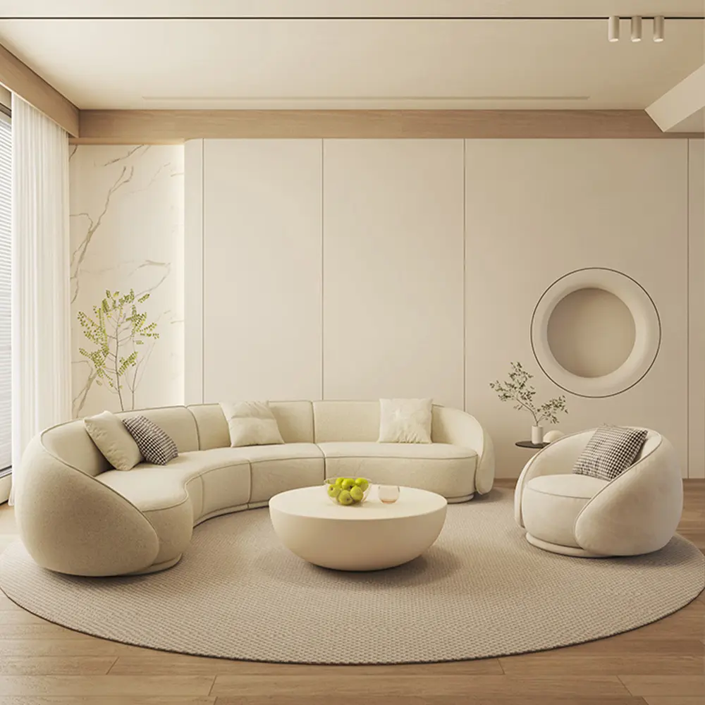 Divani di Design a semicerchio bianco minimalista moderno divano di lusso Set Design Lounge divano rotondo curvo