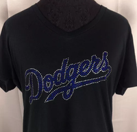 Transferts thermocollants personnalisés en strass pour t-shirt, motif chat Dodger, logo sportif imprimé, Los Angeles LA