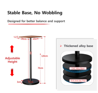 Plateforme de pupitre métallique réglable en hauteur, support pour ordinateur portable, table de réception de mariage, organisateur sur pied peu encombrant