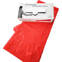 100 pièces/boîte Gants vétérinaires jetables blancs et rouges pour insémination artificielle animale, gants à manches longues