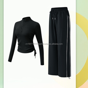 ชุดโยคะมืออาชีพสำหรับผู้หญิง แบบซิปครึ่งตัว ชุดออกกำลังกายสำหรับฤดูใบไม้ร่วง แขนยาว ดีไซน์ทันสมัย แห้งเร็ว เหมาะสำหรับวิ่งและฝึกซ้อม - Product Image 6