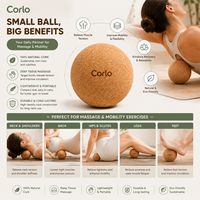Pelota de Yoga de Corcho para Pilates y Liberación Miofascial, Pelota de Masaje Ecológica para Atletas, Fisioterapia y Ejercicio en Casa