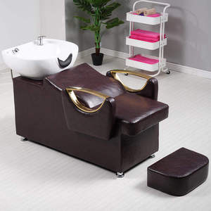 Lying Hot Sale Hair Salon Color Custom Comfortable <b>Massage</b> Furniture <b>Head</b> Spa Shampoo Chair Washing Bed With Bowl - Product Image 2