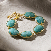 Bracelet réglable en quartz fraise naturel plaqué or, amazonite et jade citron, bijou de guérison en cristal pour femme