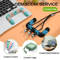 Organisateur de câble de bureau USB Offre Spéciale avec logo personnalisé Clips de support en silicone Clips de gestion Clips blancs de fil