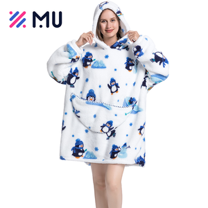 Winter Tv Manta con estampado personalizado Sudadera con capucha Mantas usables de animales de gran tamaño para adultos - Product Image 6