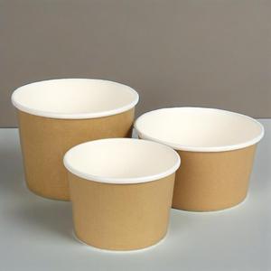 Tazones Redondos Desechables de Papel, Recipientes Comerciales para Llevar, Recubiertos de Grado Alimenticio, Blancos Sólidos - Product Image 2