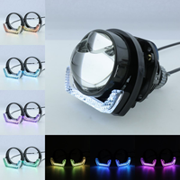 Luces Diurnas VAHID 5D Crystal Angel Eyes DRL I8-D25, Anillo Halo WRGB, Faros Delanteros Decorativos, Control por Aplicación, 6000K