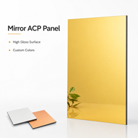 Panneau composite en aluminium Alucobond moderne, couleur miroir, antistatique, léger, pour la construction de murs extérieurs
