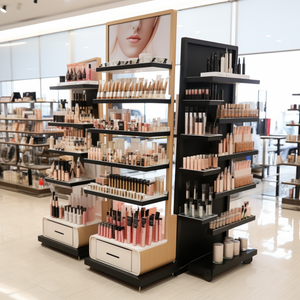 Estante de exhibición de cosméticos colorido personalizado diseño plegable moderno para tiendas de belleza de moda centros comerciales para estante de pared de maquillaje tienda - Product Image 1