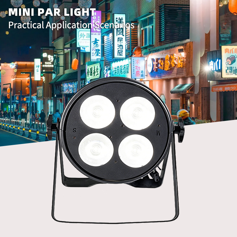 Bi-Color 4x25W COB LED Par Light 2800K-5600K Warm White 200W Mini Aluminum Par Can for Theater Studio Church Stage Lighting
