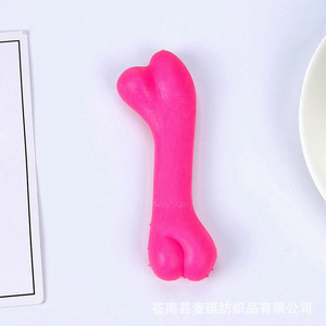 Jouets à mâcher pour animaux de compagnie, os de poulet en TPR, 12cm, 50g, nettoyage des dents pour chiens, petite taille, couleur aléatoire - Product Image 3