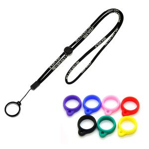 Cordon tour de cou personnalisé Europe avec porte-stylo, logo couleur, 36 pouces, et anneau en silicone de 13 mm de diamètre - Product Image 5