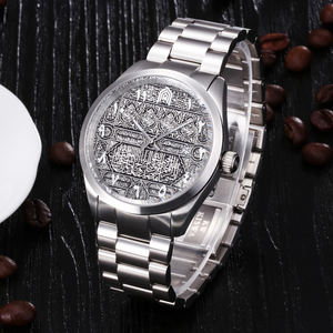 Wholesale Price Islamic Muslim Style <b>Watches</b> <b>Arabic</b> Number Dial Classic Stainless Steel Men <b>Watch</b> - Product Image 5