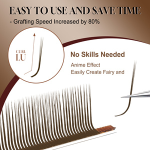 Etiqueta privada al por mayor 5D Fairy Spike Brown Natural Soft Volume 5D Flower Premade Fans Extensiones <span class=keywords><strong>de</strong></span> <span class=keywords><strong>pestañas</strong></span> - Product Image 3