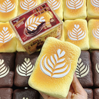 Jouet Squishy Hachimi Latte Art Gâteau Super Doux à Remontée Lente, Dessert Réaliste Anti-Stress à Presser, Jouets Fidget en Gros