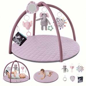 Tapis d'éveil et de jeu pour bébé avec 6 jouets détachables, tapis de jeu élégant pour bébé pour toute salle de jeux - Product Image 1